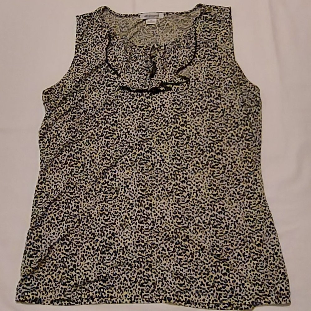 Liz Claiborne, XL, sleeveless black and white top